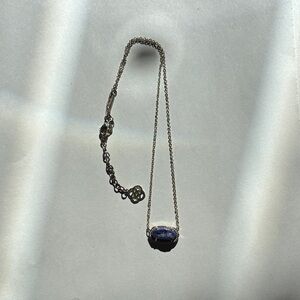 Kendra Scott Gold Elisa Necklace with Deep Blue Stone